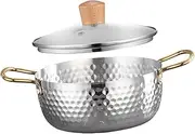 DOITOOL Cooking Pot for Noodles Soup Lightweight Stainless Steel Ramen Pot Instant Noodle Maker Safe Edges Easy to Clean