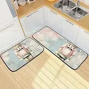 XYMZR Kitchen Mat Nutcraker Cute Christmas for Floor, 2 Piece, Non Slip Washable Kitchen Rugs for Kitchen & Home Decor, Sink, Bathroom 19.7” x 27.6” + 19.7” + 47.2”