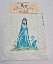 DEGRAZIA HANDPAINTED CASSANDRA TISH BLUE MADONNA NEEDLEPOINT SUNDANCE