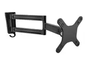 Monitor Wall Mount - Dual Swivel - Supports 13'' to 34'' Monitors - VESA Monitor / TV Wall Mount - Wall Mount Swivel Monitor Arm - Black (ARMWALLDS)