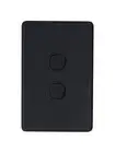 Beacon Lighting Lucci Power Ion 2 Gang Switch in Black