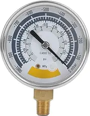 Pressure Gauge, Stainless Steel Pressure Gauge, Accurate Air Gauge Instrument for Vacuum Pump 0‑14psi NPT 1/8in Connector