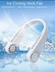 New Portable Leafless Hanging Neck Fan White