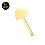 Solid 9ct Yellow Gold Heart Nose Stud Bone End - AVILIA Designs
