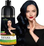 Herbishh Hair Color Shampoo for Gray Hair – Magic Hair Dye Shampoo – Colors Hair in Minutes–Long Lasting–500 Ml–3-In-1 Hair Color–Ammonia-Free | Herbishh (Blue Black)