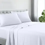 Somerset 1200TC Hotel Quality Soft Cotton Rich Sheet Sets Pillowcases Silky Touch Double White