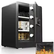 DAYI Safe Box, 2.0 Cubic Feet Home Safe with Fireproof Waterproof Bag, Securi...