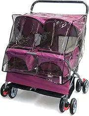 Pet Strollers for Medium Small Dogs Premium Pet Stroller Double Sleeping Nest Seater for Dogs Cats and More, Pet Cart Carrier Folding Dog Travel Pram Pushchairs with Rain Cover