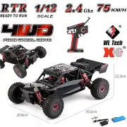 WLtoys 124016 1:12 2.4G RC Car 75KM/H Brushless High-Speed Off-Road Racing Buggy