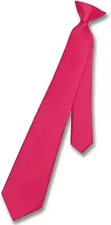 [Vesuvio Napoli] Boy's CLIP-ON NeckTie Solid HOT PINK FUCHSIA Color Youth Neck Tie