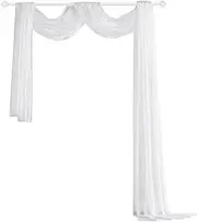 Curtain Backdrop for Parties | White Decoration Backdrop Drape,White Fabric Backdrop Decoration Photo Booth Props for Indoor Outdoor, 59 x 197
