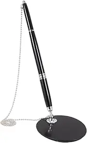 COOPHYA Secure Counter Pen Desk Accessory Signature Pen Gel Ink Steel Construction for Home Office School Bank Hotel