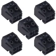 5 x 2-Way 5.00mm Pin Strip Pluggable Terminal Block Grey 8A 300V
