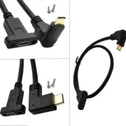 Angle USB 3.1 Type C Male to Female Extension Cable Cord with Panel Mount Screw