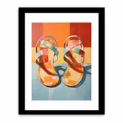 Modern Art Slippers Framed print Art Poster