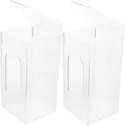 LIFKOME Box Glove Storage Box Container Organizers Organiser Gloves Clear Case Holder Bathroom Modern and Glove Mount Mask Dispenser Tissue Dispenser Glove Dispenser Acrylic Transparent