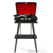 Crosley Cruiser Bluetooth Portable Turntable - Black + Crosley Entertainment Stand Bundle