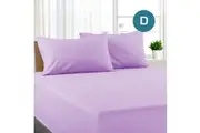 Double Size Lilac Color Poly Cotton Fitted Sheet + Pillowcase