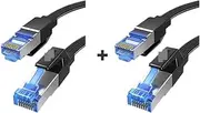 Ethernet Cable CAT8 40Gbps Cotton Braided PVC Network LAN Cable Fit Fit for PC Modulator PS 5/4 Router RJ45 Cable Ethernet (Color : Cat 8 Flat 2Pcs, Size : 5m)