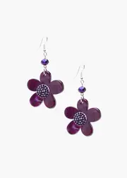 [Taking Shape] Taking Shape Pretty Flower Earrings in Purple - Women's Accessories Purple