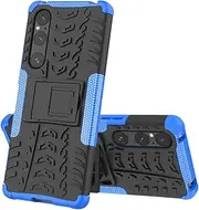 [SEAHAI] Case for Sony Xperia 1 V, Military Standard Heavy Duty Robust Mobile Phone Case Outdoor Shockproof Mobile Phone Case Protective Case with Sturdy Stand - Blue