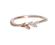 Fashion Women Floral Cubic Zirconia Finger Ring Bridal Engagement Jewelry Gift-Rose Gold - Rose Gold