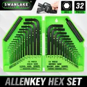 SWANLAKE 32PCS Hex Key Set Allen Wrench Set Metric & SAE 0.7mm-10mm 0.028"-3/8