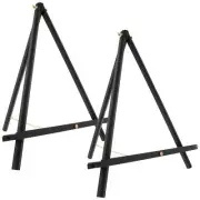 2pk 20" Black Wood Display Stand A-Frame Artist Easel Adjustable Tabletop Tripod