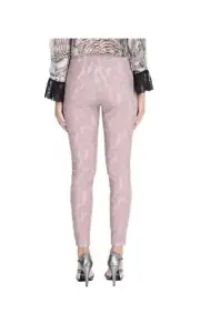 JUST CAVALLI Lace Leggings Pants Size IT 42 / M Lined Zipped Cuffs