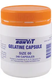 Bonvit Empty Gelatine Capsules Size 00 | 240 capsules