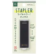 MIDORI XS Compact Stapler Mini Foldable Portable Office Black Japan Good Design