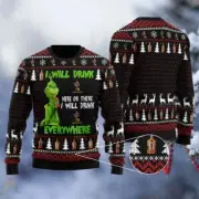 Bg Grinch I Will Drink Captain Morgan Everywhere Ugly Christmas Sweater