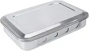 Minkissy Stainless Steel Square Shape Tray Box Cover Multi-Purpose Soaking Tray Holes Box