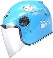 GANAZONO Cartoon Motorbike Helmet with Large Clear Lens Full Protection for Outdoor Skating Riding Breathable Mesh Design Fun Safe for Boys