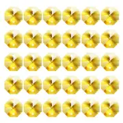 60 Pack K9 Crystal Octagon Beads 2 Holes 14mm Chandelier Prisms Golden