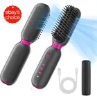 Cordless Mini Hair Straightener Brush: 6000mAh Rechargeable (USB-C).