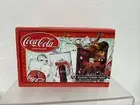 Coca Cola Snowflake & Bottle 6 Glasses Red Oval Coke Logo & White Snowflakes NIB