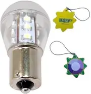 HQRP Waterproof BA15s Bayonet Base 15 LEDs SMD 3528 LED Bulb Cool White 1.6W 150 Lumen for #1141, #1156 Coachmen Apex RV Brake/Side Marker Lights Replacement Plus UV Meter