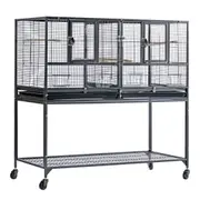 Flyline Single-Double Breeding Bird Cage for Canary Parakeet Cockatiel Lovebird Finch