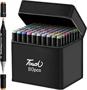 [YESDEX] Alcohol Markers Dual Tip - 80 Colors Art Marker Set Double Tipped for Painting, Coloring Pen, Drawing and Sketching, Alcohol Based Twin Sketch Markers Pen for Boys Girls Students Artist Adult
