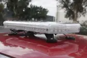Amber White 56 LED Light Bar Roof Top Road Emergency Hazard Flash Strobe 56W