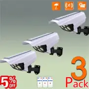 Solar Motion Sensor Security Outdoor Dummy Camera Wireless Flood Light Lamp New