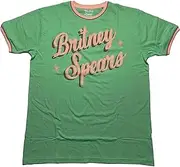 Britney Spears 'Retro Text' (Green) Ringer T-Shirt