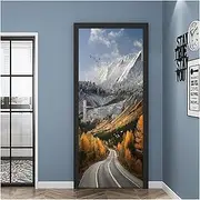 Door Stickers 3D Wall Stickers Home Decoration DIY Door Stickers Bedroom Porch Art Mural Peel & Stick Wallpaper (Size : 77x200cm)
