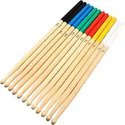 HANABASS 6 Pairs Non Slip Wooden Drumsticks Maple Drum Sticks for Drummers Comfortable Grip Percussion Accessories for Beginners Professionals Multi