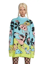 [Dolls Kill x SpongeBob] Gone Fishing Oversized Sweater