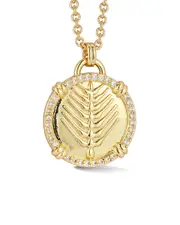 Chloe and Madison Plated CZ Medallion Pendant Necklace