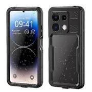 Foxdock Case For Xiaomi Redmi Note 13 Pro 5G Waterproof Built 12FT Military Shockproof IP68 Waterproof Full In Screen Protector Black