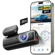4K Dash Cam Front, ADAS, Built-in WiFi GPS, Mini Hidden Dash Camera for Cars ...