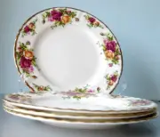 Royal Albert Old Country Roses 4 PC. Salad Dessert Plate Set 8" New